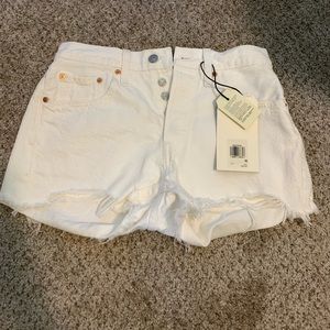 Levi’s White 501 Shorts